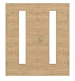 Frontansicht von Wildeiche quer LA 24 ProLine Duradecor Doppelflügeltür inkl. Zarge - Hörmann