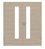 Frontansicht von Graueiche quer LA 24 schlossseitig ProLine Duradecor Doppelflügeltür inkl. Zarge - Hörmann