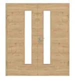 Frontansicht von Asteiche quer LA 24 schlossseitig Basic Durat Doppelflügeltür inkl. Zarge - Huga