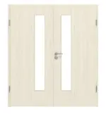 Frontansicht von Lärche lasiert LA 24 schlossseitig Basic Durat Doppelflügeltür inkl. Zarge - Huga