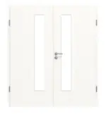 Frontansicht von Pino Weiß LA 24 schlossseitig Basic Durat Doppelflügeltür inkl. Zarge - Huga