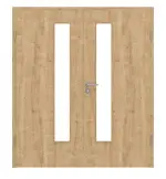 Frontansicht von Asteiche LA 24 schlossseitig Basic Durat Doppelflügeltür inkl. Zarge - Huga