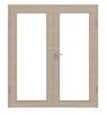 Frontansicht von Graueiche quer LA 27 ProLine Duradecor Doppelflügeltür inkl. Zarge - Hörmann