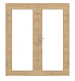 Frontansicht von Wildeiche quer LA 27 ProLine Duradecor Doppelflügeltür inkl. Zarge - Hörmann