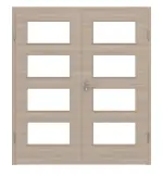 Frontansicht von Graueiche quer LA 9 ProLine Duradecor Doppelflügeltür inkl. Zarge - Hörmann