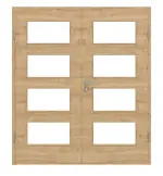 Frontansicht von Asteiche quer LA 9 Basic Durat Doppelflügeltür inkl. Zarge - Huga