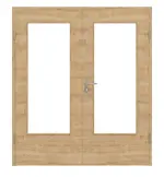 Frontansicht von Asteiche quer DIN-LA Basic Durat Doppelflügeltür inkl. Zarge - Huga