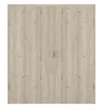 Frontansicht von HÖRMANN Doppelflügeltür Gebürstete Lärche hell Duradecor ProLine mit Zarge