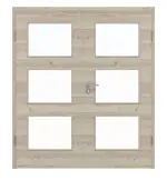 Frontansicht von HÖRMANN Doppelflügeltür Gebürstete Lärche hell quer Duradecor ProLine mit Lichtausschnitt LA 11 mit Zarge