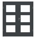 Frontansicht von Doppelflügeltür LA 11 ProLine Anthrazit RAL 7016 Lack inkl. Zarge - Hörmann