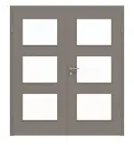 Frontansicht von Doppelflügeltür LA 11 ProLine Taupe RAL 7048 Lack inkl. Zarge - Hörmann