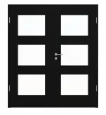 Frontansicht von Doppelflügeltür LA-11 ProLine Schwarz RAL 9005 Lack inkl. Zarge - Hörmann