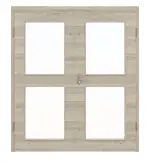 Frontansicht von HÖRMANN Doppelflügeltür Gebürstete Lärche hell quer Duradecor ProLine mit Lichtausschnitt LA 12 mit Zarge