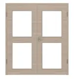 Frontansicht von Graueiche quer LA 12 ProLine Duradecor Doppelflügeltür inkl. Zarge - Hörmann