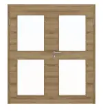 Frontansicht von HÖRMANN Doppelflügeltür Natureiche quer Duradecor ProLine mit Lichtausschnitt LA 12 mit Zarge