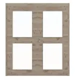 Frontansicht von HÖRMANN Doppelflügeltür Nordeiche quer Duradecor ProLine mit Lichtausschnitt LA 12 mit Zarge