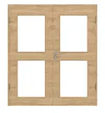 Frontansicht von Asteiche quer LA 12 Basic Durat Doppelflügeltür inkl. Zarge - Huga