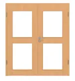 Frontansicht von Französische Buche LA 12 ProLine Duradecor Doppelflügeltür inkl. Zarge - Hörmann