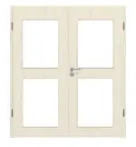 Frontansicht von Lärche lasiert LA 12 Basic Durat Doppelflügeltür inkl. Zarge - Huga