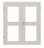 Frontansicht von Gebürstete Salzeiche LA 12 ProLine Duradecor Doppelflügeltür inkl. Zarge - Hörmann