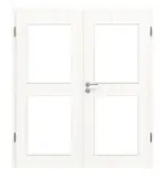 Frontansicht von Pino Weiß LA 12 Basic Durat Doppelflügeltür inkl. Zarge - Huga