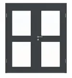 Frontansicht von Doppelflügeltür LA 12 ProLine Anthrazit RAL 7016 Lack inkl. Zarge - Hörmann