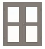 Frontansicht von Doppelflügeltür LA 12 ProLine Taupe RAL 7048 Lack inkl. Zarge - Hörmann