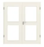 Frontansicht von Weiß ähnlich RAL 9010 LA 12 Basic Lack Doppelflügeltür inkl. Zarge - Huga