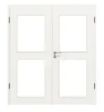 Frontansicht von Weiß ähnlich RAL 9016 LA 12 Basic Lack Doppelflügeltür inkl. Zarge - Huga