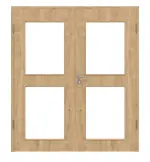 Frontansicht von Asteiche LA 12 Basic Durat Doppelflügeltür inkl. Zarge - Huga