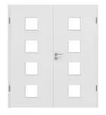 Frontansicht von Bütte Weiß LA 14 Basic Durat Doppelflügeltür inkl. Zarge - Huga