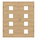 Frontansicht von Asteiche quer LA 14 Basic Durat Doppelflügeltür inkl. Zarge - Huga