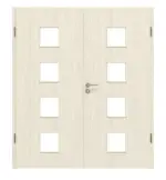 Frontansicht von Lärche lasiert LA 14 Basic Durat Doppelflügeltür inkl. Zarge - Huga