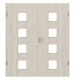 Frontansicht von Eiche lasiert LA 14 Basic Durat Doppelflügeltür inkl. Zarge - Huga