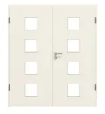 Frontansicht von Weiß ähnlich RAL 9010 LA 14 Basic Lack Doppelflügeltür inkl. Zarge - Huga