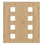 Frontansicht von Asteiche LA 14 Basic Durat Doppelflügeltür inkl. Zarge - Huga