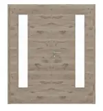 Frontansicht von HÖRMANN Doppelflügeltür Nordeiche quer Duradecor ProLine mit Lichtausschnitt LA 24 bandseitig mit Zarge