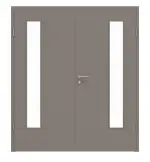 Frontansicht von Doppelflügeltür LA 24 bandseitig ProLine Taupe RAL 7048 Lack inkl. Zarge - Hörmann