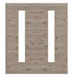 Frontansicht von HÖRMANN Doppelflügeltür Nordeiche quer Duradecor ProLine mit Lichtausschnitt LA 24 mittig mit Zarge