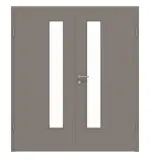 Frontansicht von Doppelflügeltür LA 24 schlossseitig ProLine Taupe RAL 7048 Lack inkl. Zarge - Hörmann