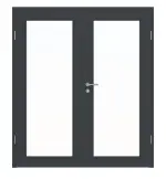 Frontansicht von Doppelflügeltür LA 27 ProLine Anthrazit RAL 7016 Lack inkl. Zarge - Hörmann