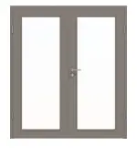 Frontansicht von Doppelflügeltür LA 27 ProLine Taupe RAL 7048 Lack inkl. Zarge - Hörmann