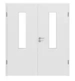 Frontansicht von Bütte Weiß LA 4 mittig Basic Durat Doppelflügeltür inkl. Zarge - Huga