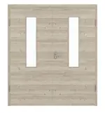 Frontansicht von HÖRMANN Doppelflügeltür Gebürstete Lärche hell quer Duradecor ProLine mit Lichtausschnitt LA 4 mittig mit Zarge