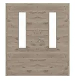 Frontansicht von HÖRMANN Doppelflügeltür Nordeiche quer Duradecor ProLine mit Lichtausschnitt LA 4 mittig mit Zarge