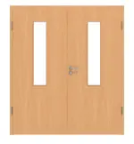 Frontansicht von Französische Buche LA 4 mittig ProLine Duradecor Doppelflügeltür inkl. Zarge - Hörmann