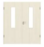 Frontansicht von Lärche lasiert LA 4 mittig Basic Durat Doppelflügeltür inkl. Zarge - Huga