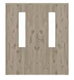 Frontansicht von HÖRMANN Doppelflügeltür Nordeiche Duradecor ProLine mit Lichtausschnitt LA 4 mittig mit Zarge