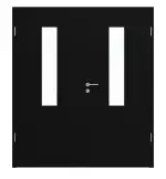 Frontansicht von Doppelflügeltür LA-4 ProLine Schwarz RAL 9005 Lack inkl. Zarge - Hörmann