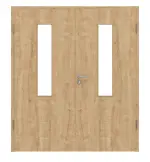 Frontansicht von Asteiche LA 4 mittig Basic Durat Doppelflügeltür inkl. Zarge - Huga